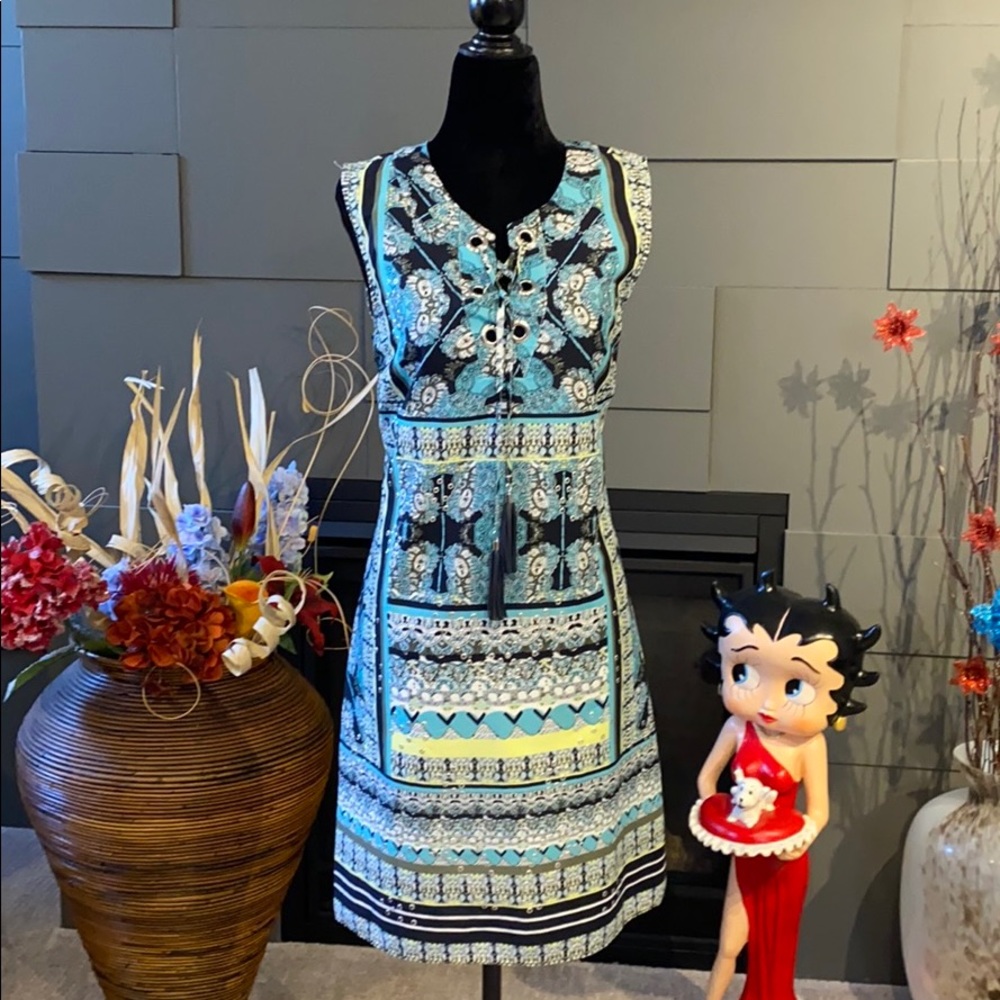 NWOT 100% Cotton Euro design Printed Dress